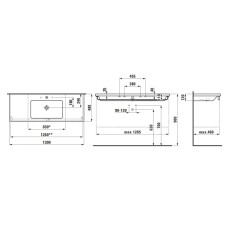 Раковина 130x48 см Laufen Living Square 8.1643.5.000.104.1