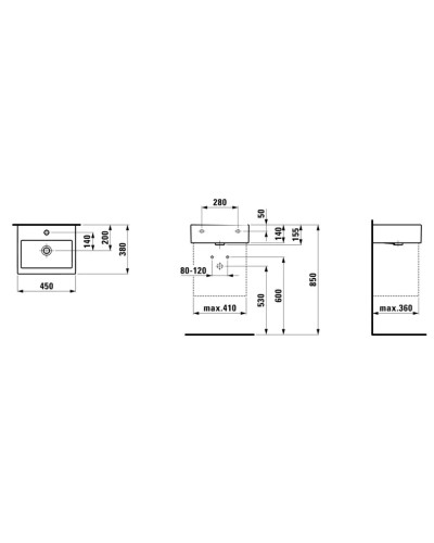 Раковина 45x38 см Laufen Living City 8.1543.2.000.104.1