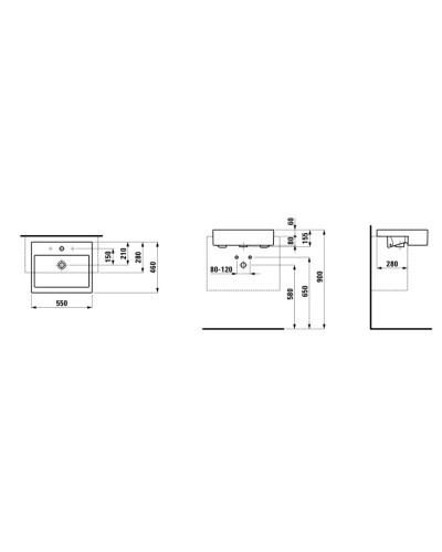 Раковина 55x46 см Laufen Living City 8.1343.2.000.104.1