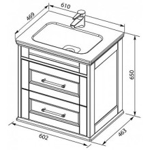 Раковина 61х46,9 см Aquanet Euphoria