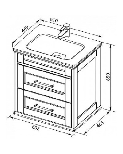 Раковина 61х46,9 см Aquanet Euphoria