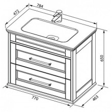 Раковина 78,4х47,2 см Aquanet Euphoria