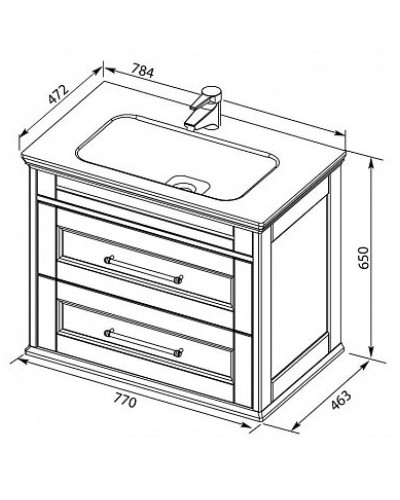 Раковина 78,4х47,2 см Aquanet Euphoria