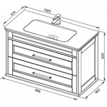 Раковина 100,5х47,4 см Aquanet Euphoria