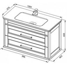 Раковина 100,5х47,4 см Aquanet Euphoria