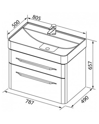 Раковина 80,5х50 см Aquanet Олимпия