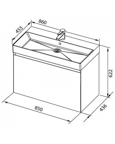 Раковина Aquanet Sanovit 85 Slim Synergy 17085
