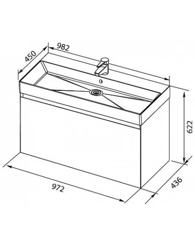 Раковина Aquanet 100 Slim Synergy
