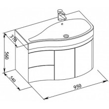 Раковина 95х54 см R Aquanet Сопрано