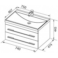 Раковина 75х46,7 см Aquanet Нота