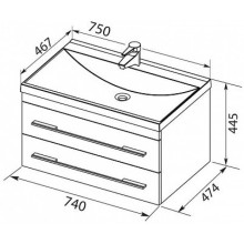 Раковина 75х46,7 см Aquanet Нота