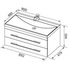 Раковина 90х48 см Aquanet Нота
