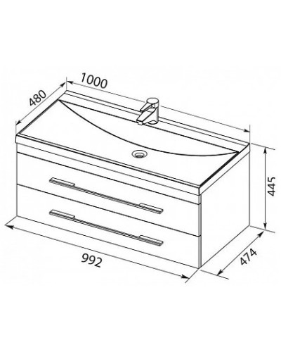 Раковина 100х48 см Aquanet Нота