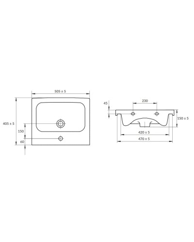 Раковина 50,5х40,5 см Cersanit Colour UM-COL50/1