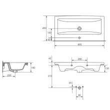 Раковина 89,5х45 см Cersanit Como UM-COM90/1