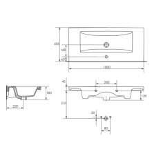 Раковина 100х45,5 см Cersanit Como UM-COM100/1