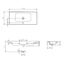 Раковина 101х46 см Cersanit Crea UM-CRE100/1