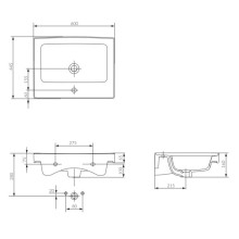 Раковина 60х44,5 см Cersanit Crea UM-CRE60/1