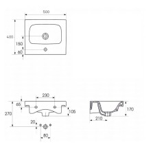 Раковина 50х40 см Cersanit Moduo UM-MOD50/1