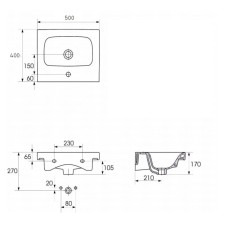 Раковина 50х40 см Cersanit Moduo UM-MOD50/1