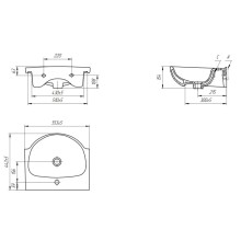 Раковина 55,3х44,2 см Cersanit Nati UM-NAT55/1