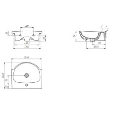 Раковина 55,3х44,2 см Cersanit Nati UM-NAT55/1