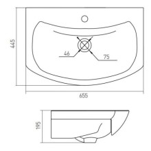 Раковина 65,5х44,5 см 1Marka Балтика У17966