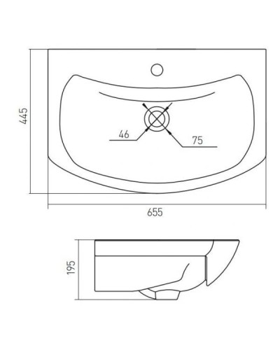 Раковина 65,5х44,5 см 1Marka Балтика У17966