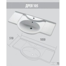 Раковина 105х51 см 1Marka Дрея У13751