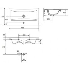 Раковина 80х45 см 1Marka Como У26013