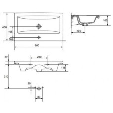 Раковина 80х45 см 1Marka Como У26013