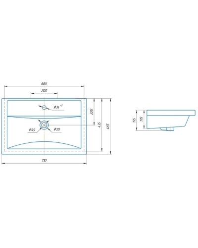 Раковина 71х46,5 см Corozo Фостер SD-00000379