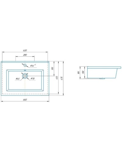 Раковина 66х47,5 см Corozo Оскар SD-00000391