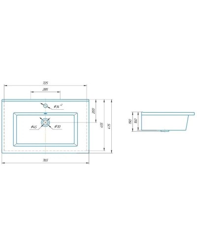 Раковина 76,5х47,5 см Corozo Оскар SD-00000382