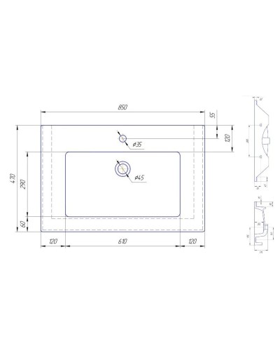 Раковина 85х47 см Corozo Оскар SD-00000381