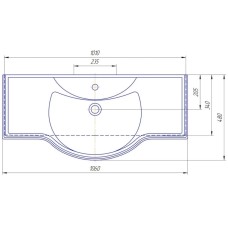 Раковина 106х48 см Corozo Классик SD-00000373