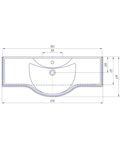 Раковина 121х49,5 см Corozo Классик SD-00000375