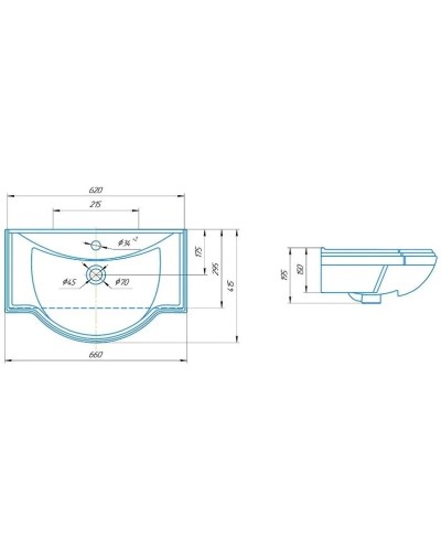 Раковина 66х41,5 см Corozo Классик SD-00000374