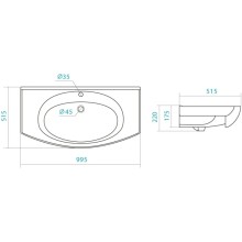 Раковина 99,5х51,5 см Corozo Энигма 1WH207777