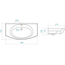 Раковина 99,5х51,5 см Corozo Энигма 1WH207777