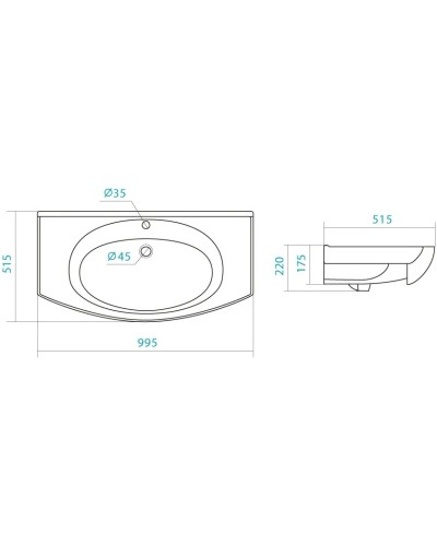Раковина 99,5х51,5 см Corozo Энигма 1WH207777