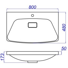 Раковина 80х48 см Aqwella 5 Stars Neringa Ner.08.04.D