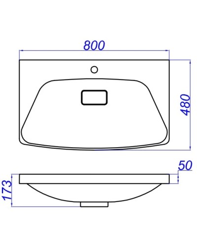 Раковина 80х48 см Aqwella 5 Stars Neringa Ner.08.04.D
