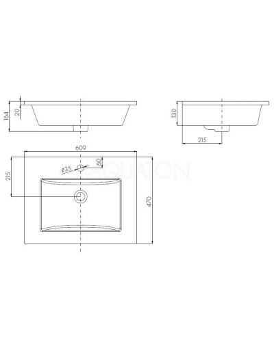Раковина 60,9х47 см Акватон Quadro 1AX170WBXX000