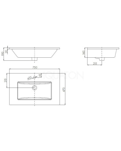 Раковина 75х47 см Акватон Quadro 1AX171WBXX000