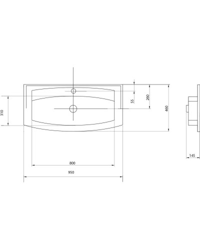 Раковина 95х46 см Акватон Милан 1A704331ML010