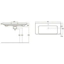 Раковина 105х46 см OWL 1975 Luxury OWLB19-11105