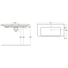 Раковина 105х46 см OWL 1975 Luxury OWLB19-11105