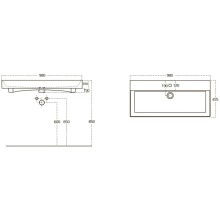 Раковина 98х45,5 см OWL 1975 Stence OWLB19-17100