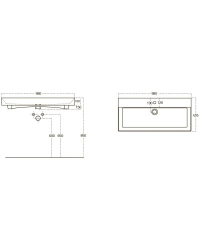 Раковина 98х45,5 см OWL 1975 Stence OWLB19-17100